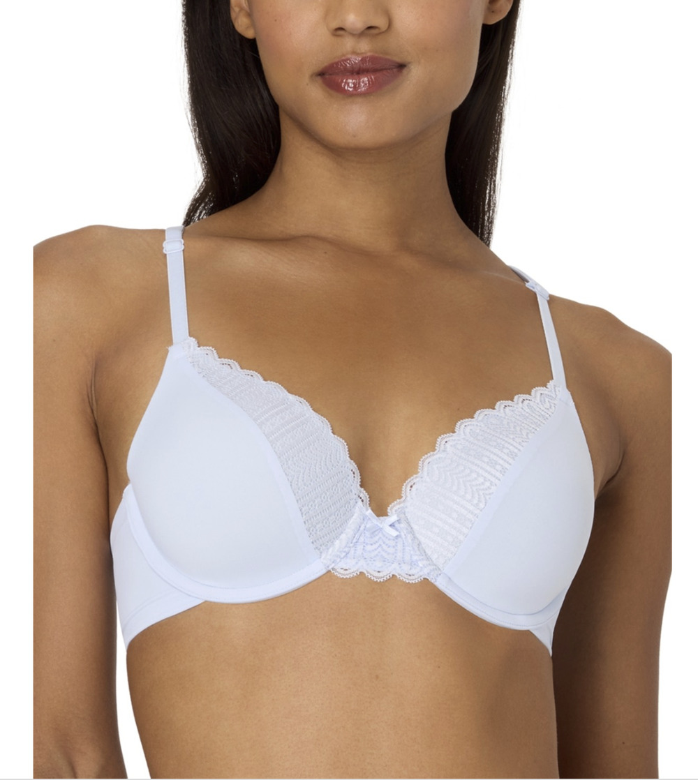 Maidenform Women Comfort Devotion Lace Shaping Bra Collage Blue Size 38D